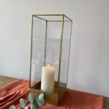 XL windlichten glas met goud set van 6 stuks - Afbeelding 5