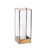 XL windlichten glas met goud set van 6 stuks - Afbeelding 2