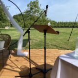 Katheder/preekstoel zwart metalen steun met houten bord - Afbeelding 6