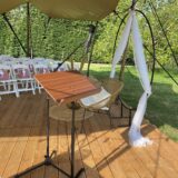 Katheder/preekstoel zwart metalen steun met houten bord - Afbeelding 7