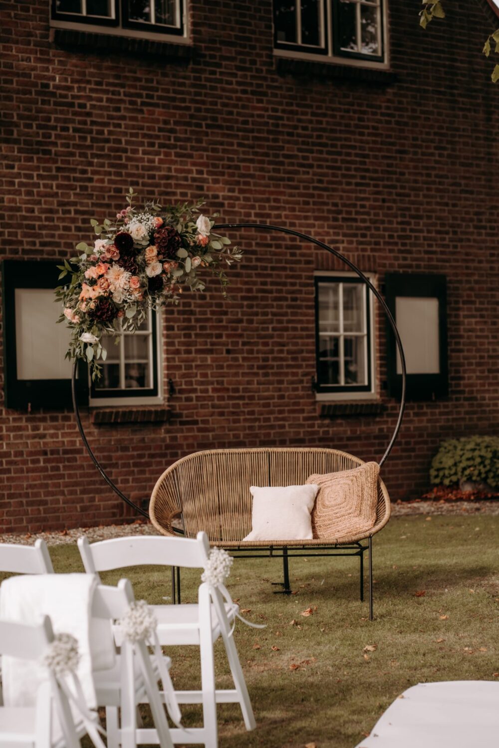 Ronde stalen backdrop - zwart