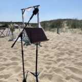 Katheder/preekstoel zwart metalen steun met houten bord - Afbeelding 5