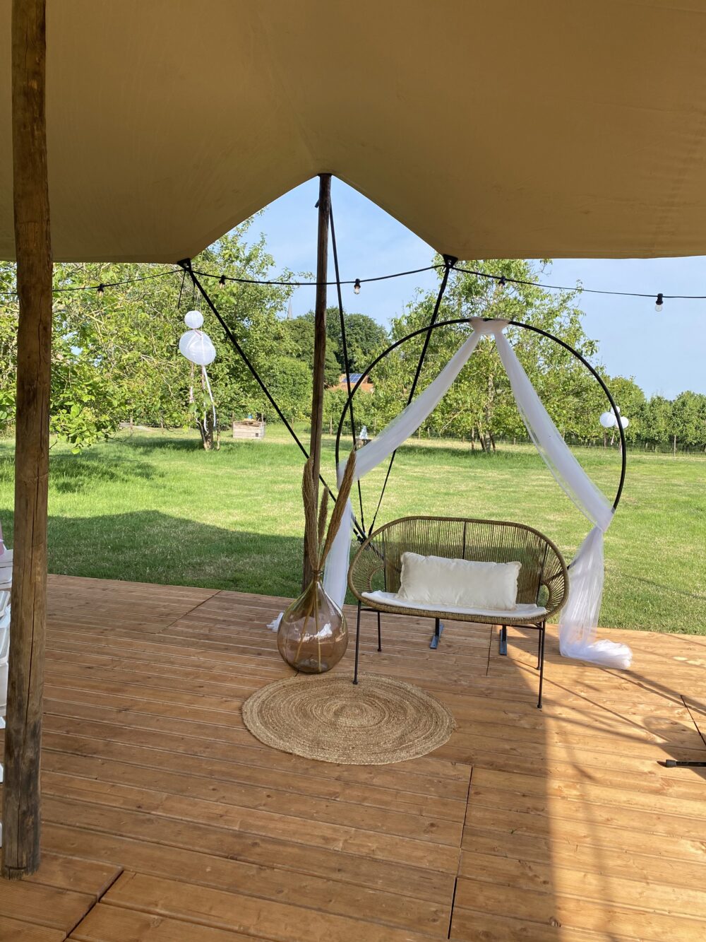Rond rotan vloerkleed