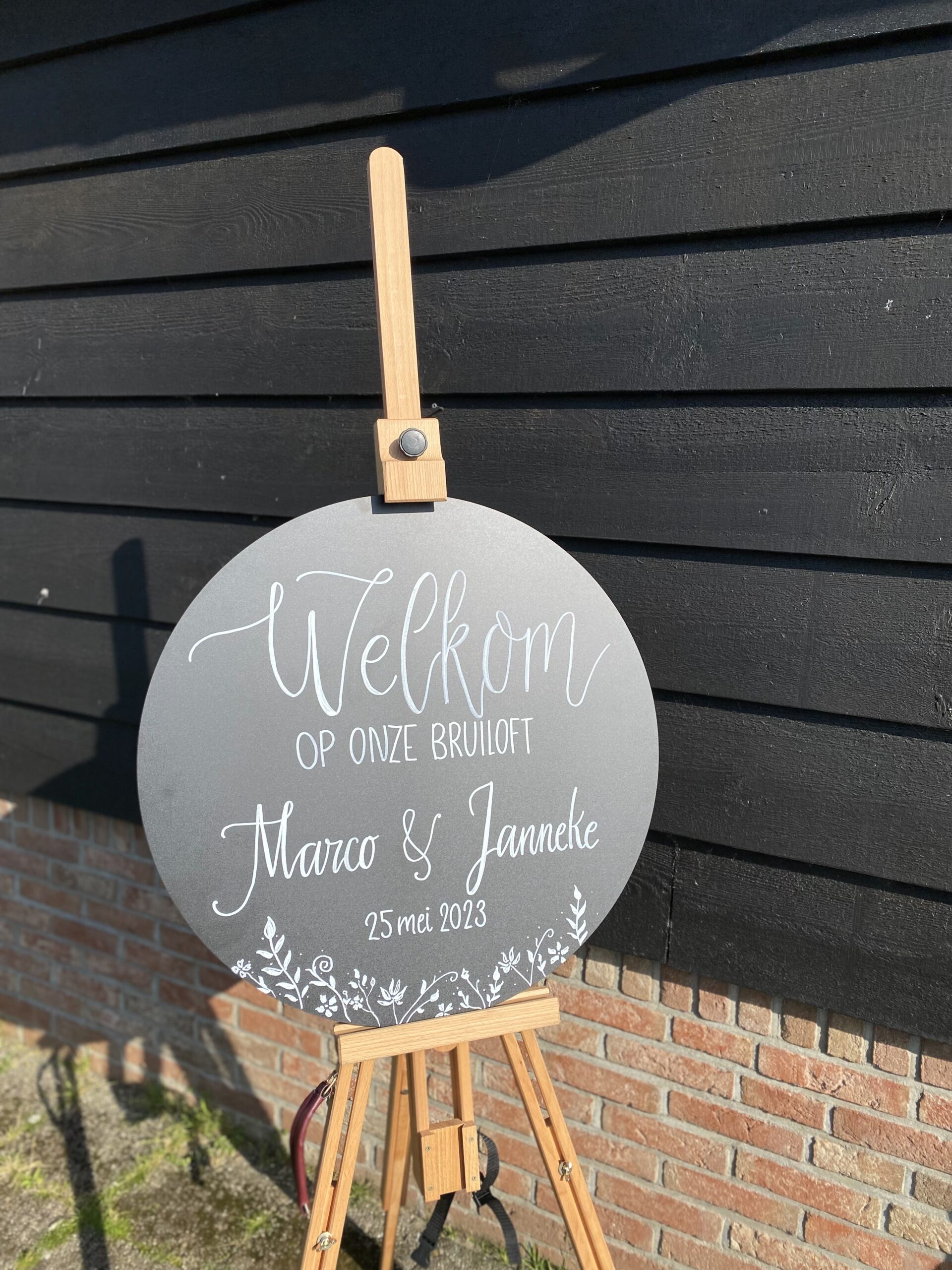 welkomstbord zwart