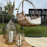 XL windlichten glas met goud set van 6 stuks - Afbeelding 3