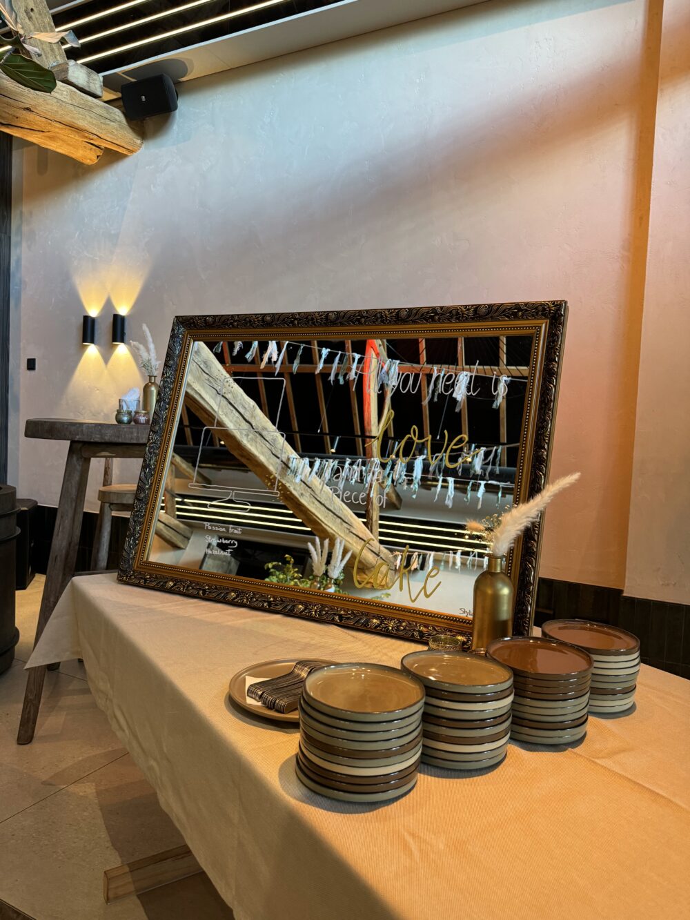 XL Spiegel met gouden rand